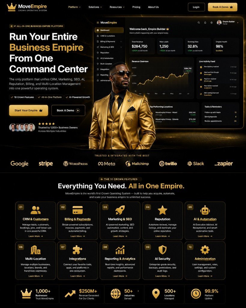 MoveEmpire moving company software on desktop and mobile